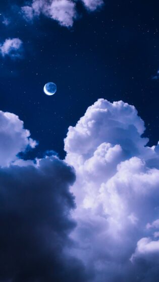 Hình ảnh bầu trời đêm trăng sao trong veo